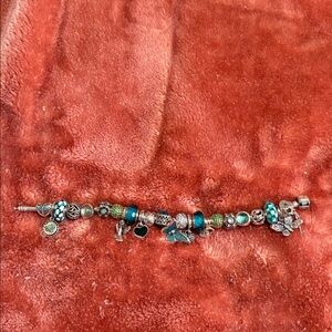 Pandora bracelet with turquoise and silver charms